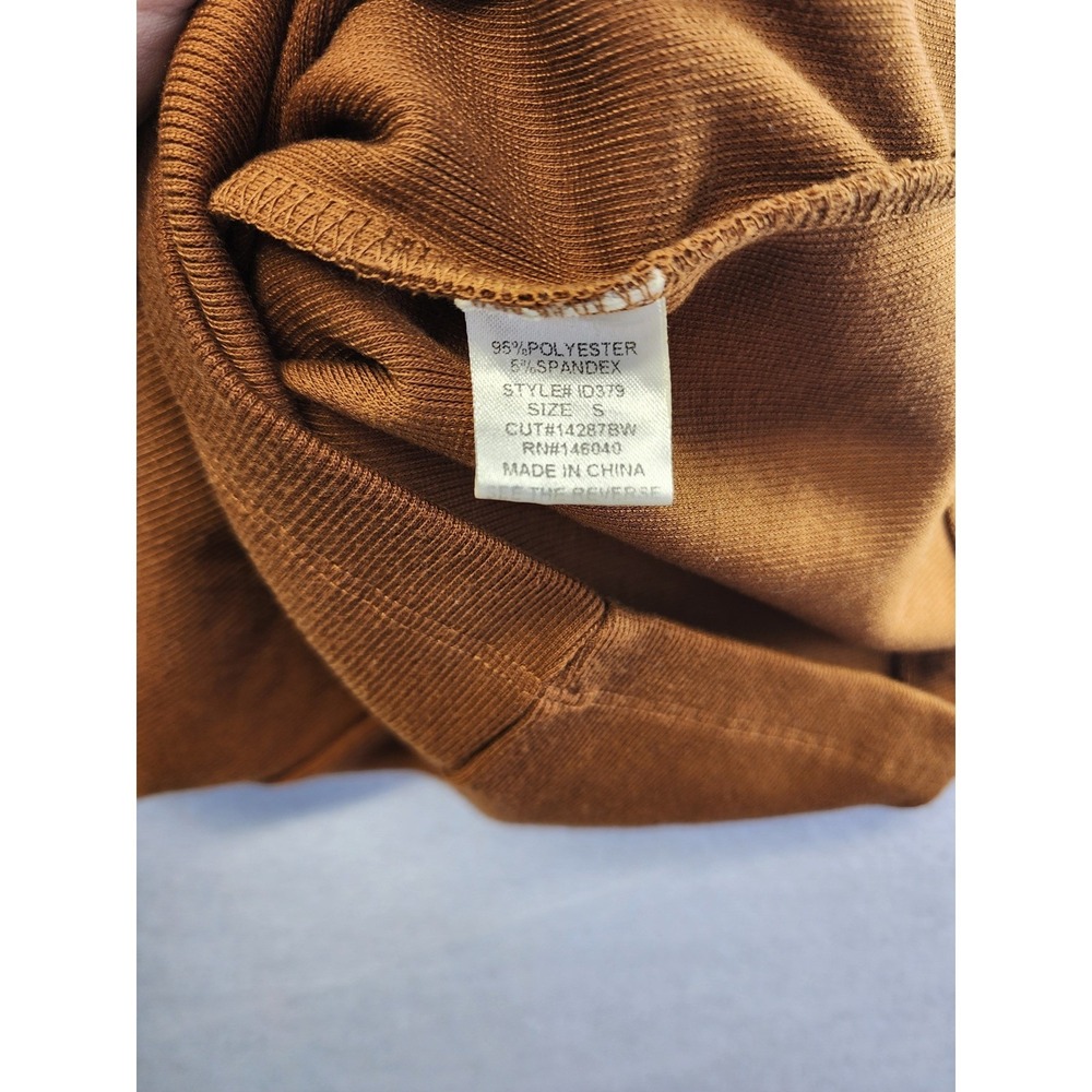 Brown‎ Ribbed Knit Mini Dress Cowboy Boot Patch Small - Picture 7 of 9